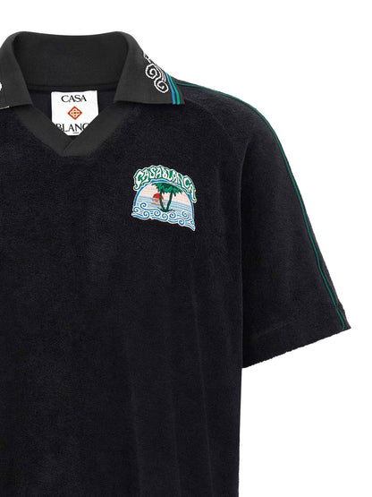 Black Cotton Polo Shirt