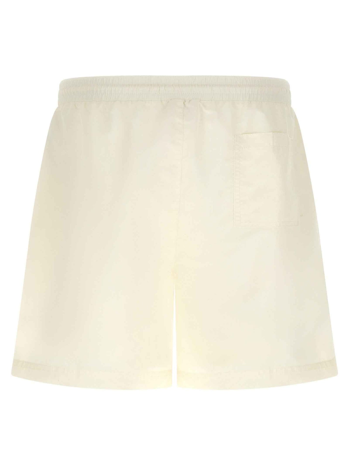 White Polyester Swim Shorts