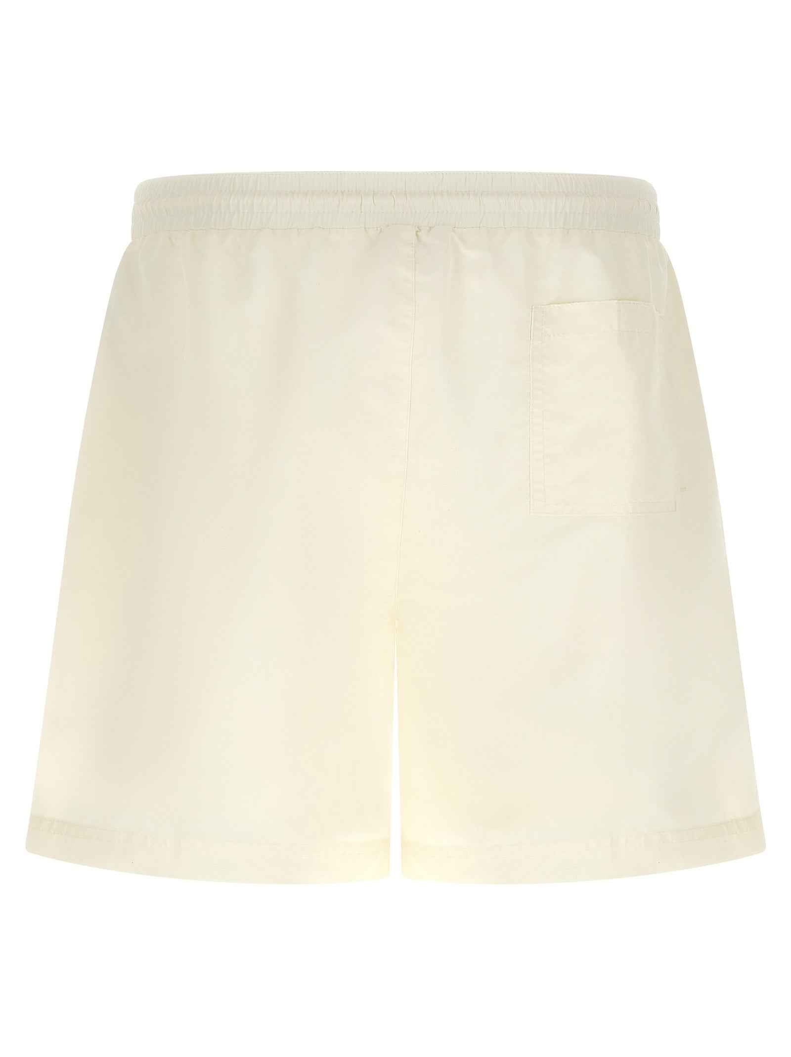 White Polyester Swim Shorts