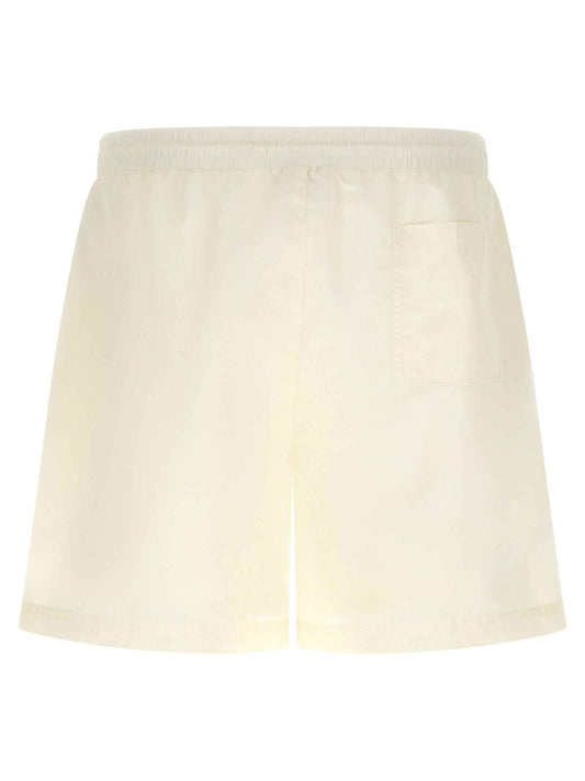White Polyester Swim Shorts
