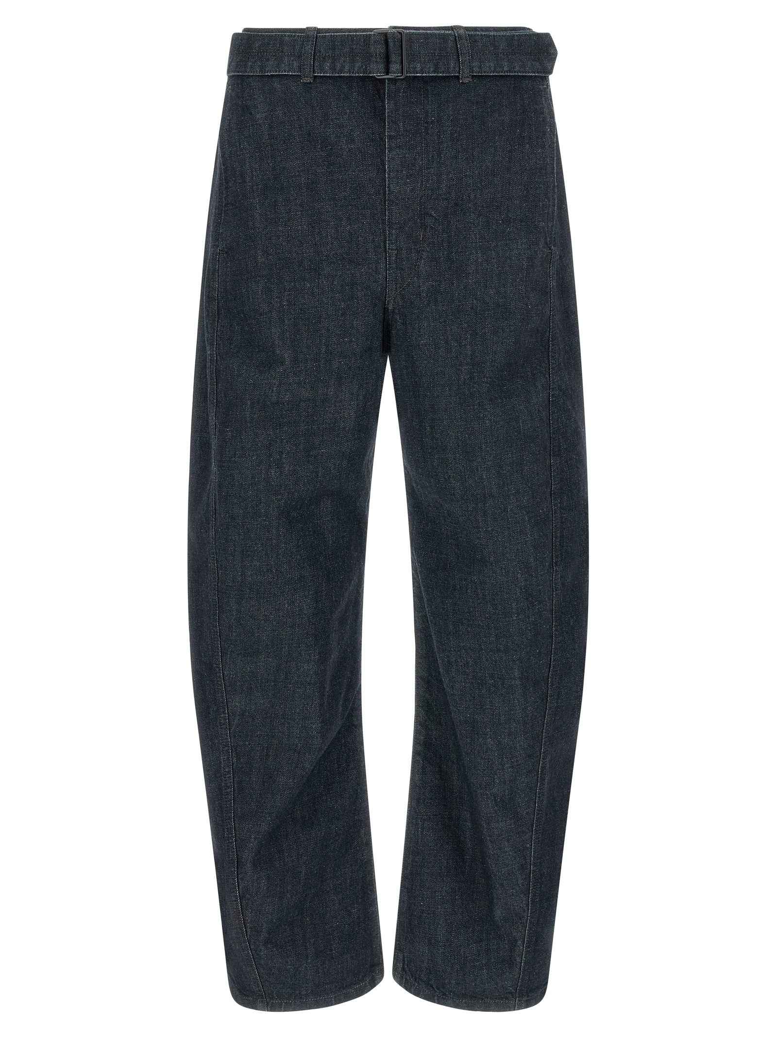 Blue Cotton Tapered Jeans