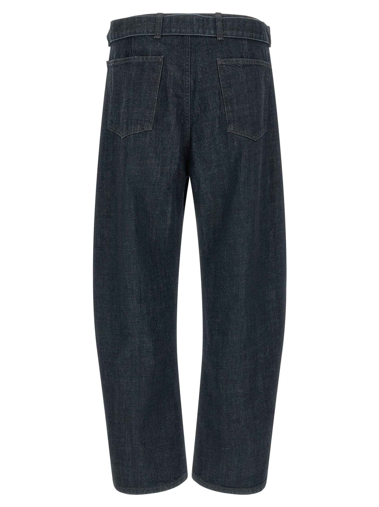 Blue Cotton Tapered Jeans