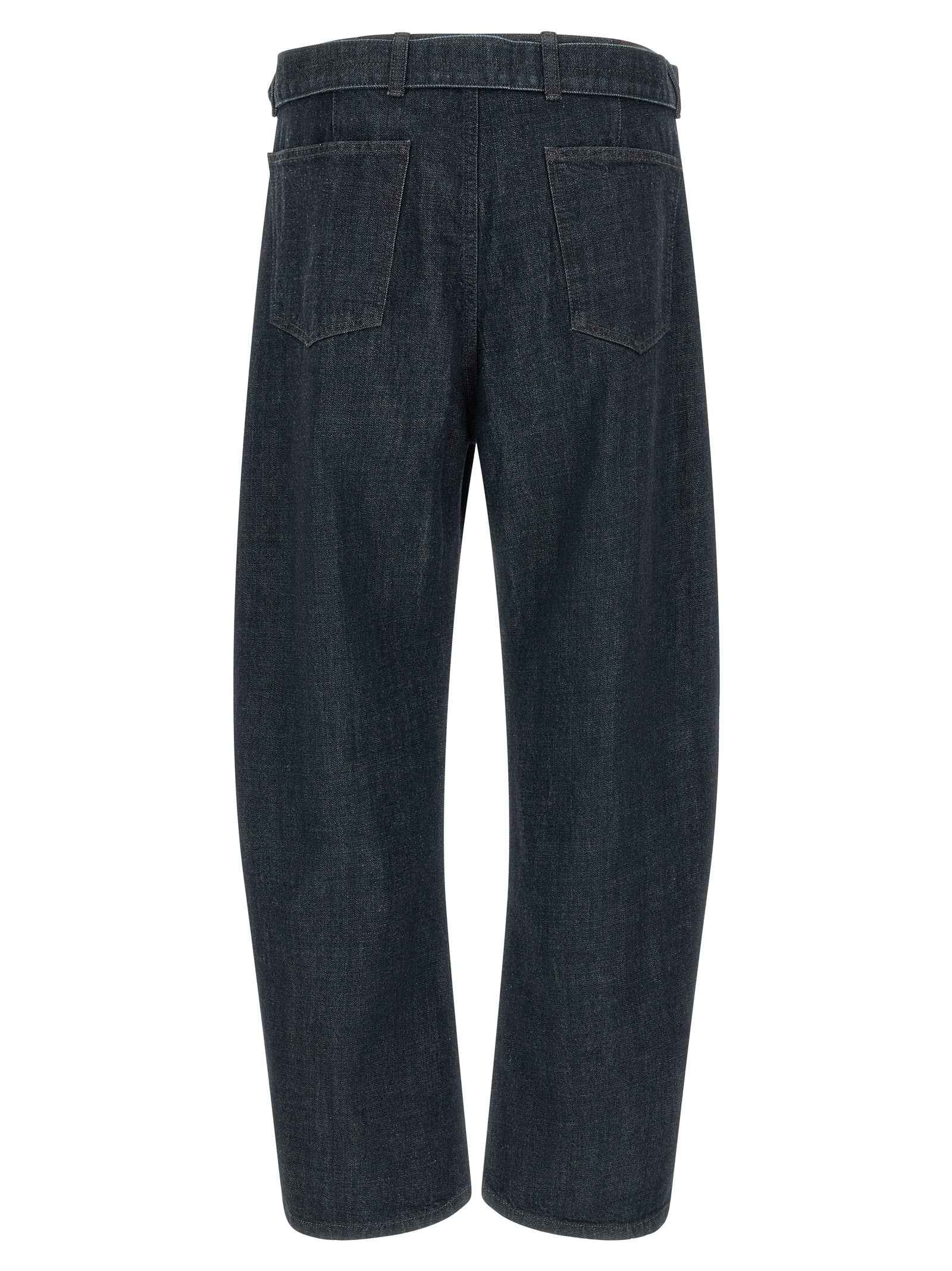 Blue Cotton Tapered Jeans