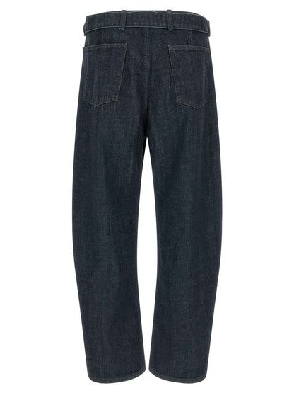 Blue Cotton Tapered Jeans