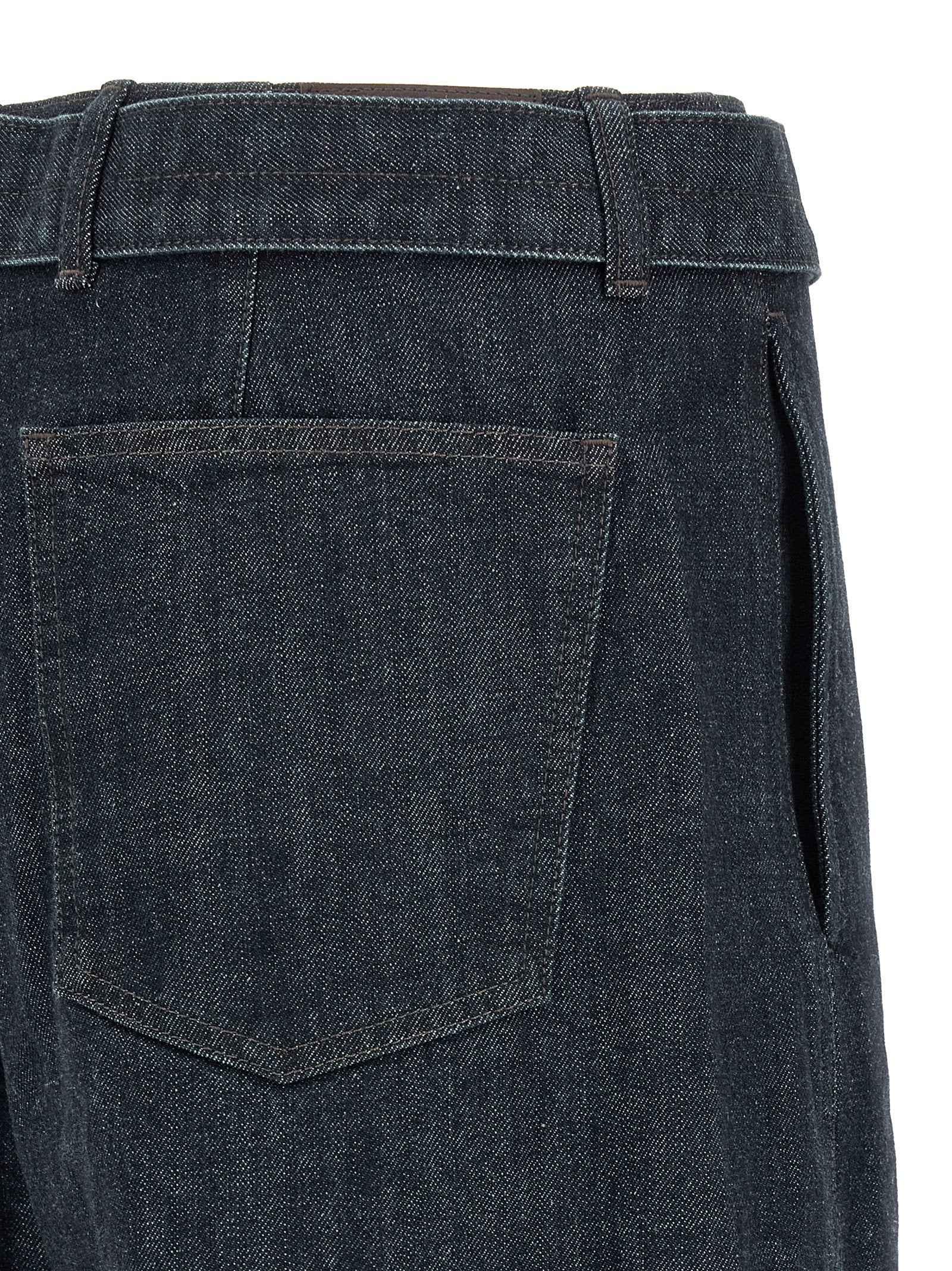Blue Cotton Tapered Jeans