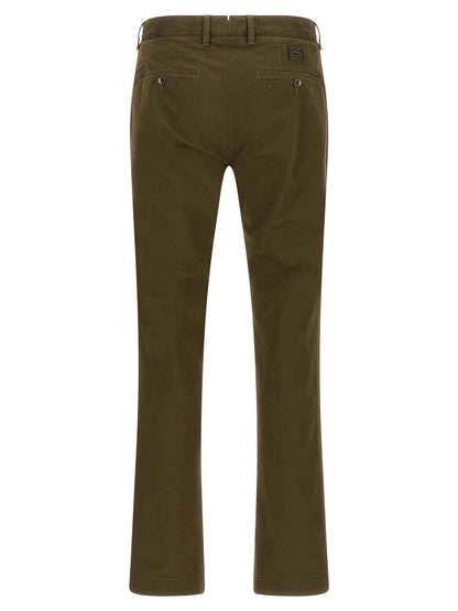 Bicolor Cotton Casual Pants