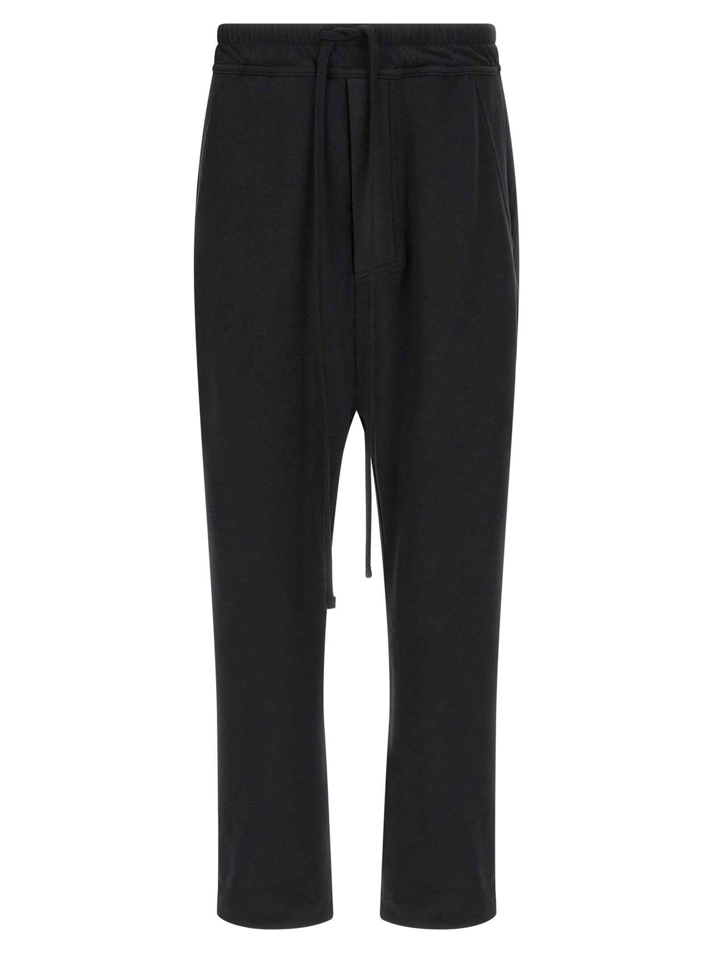 Black Cotton Casual Pants