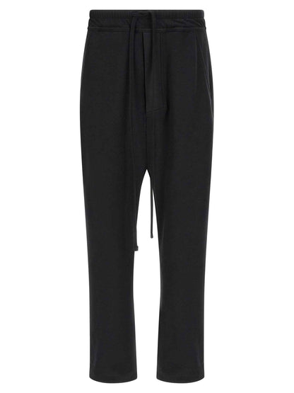 Black Cotton Casual Pants