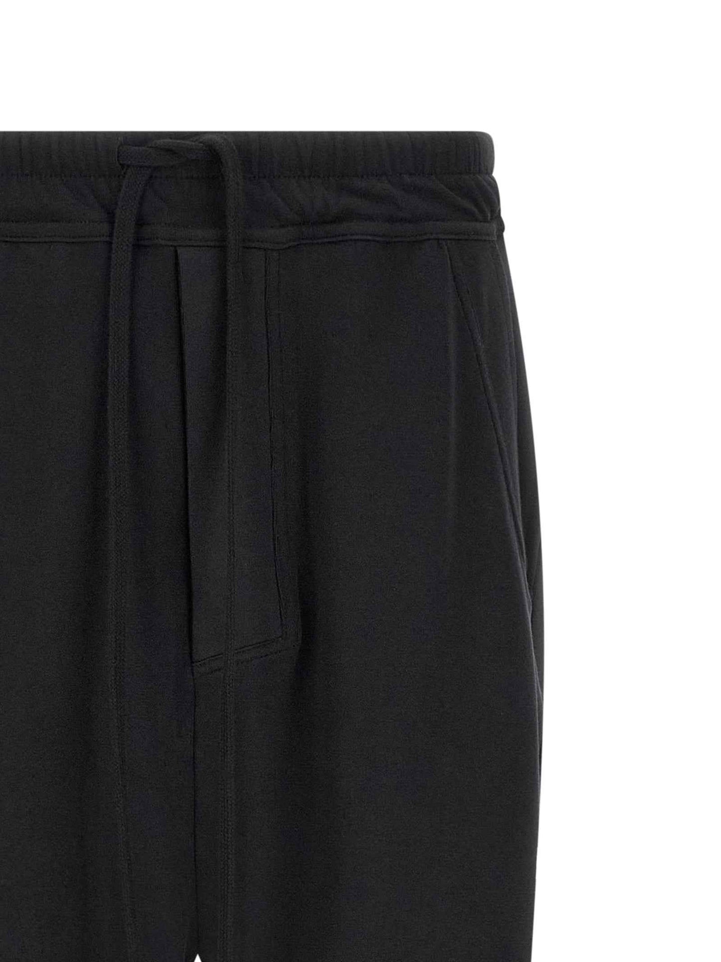 Black Cotton Casual Pants