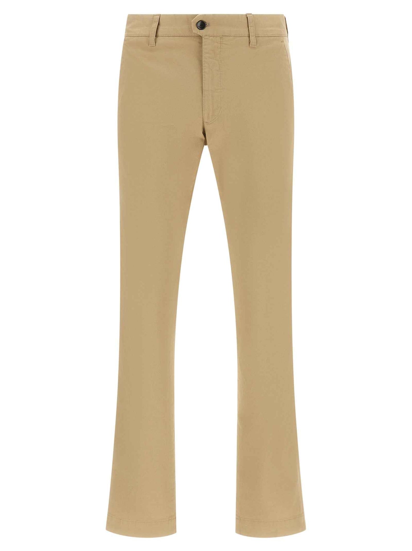Beige Cotton Chino Pants