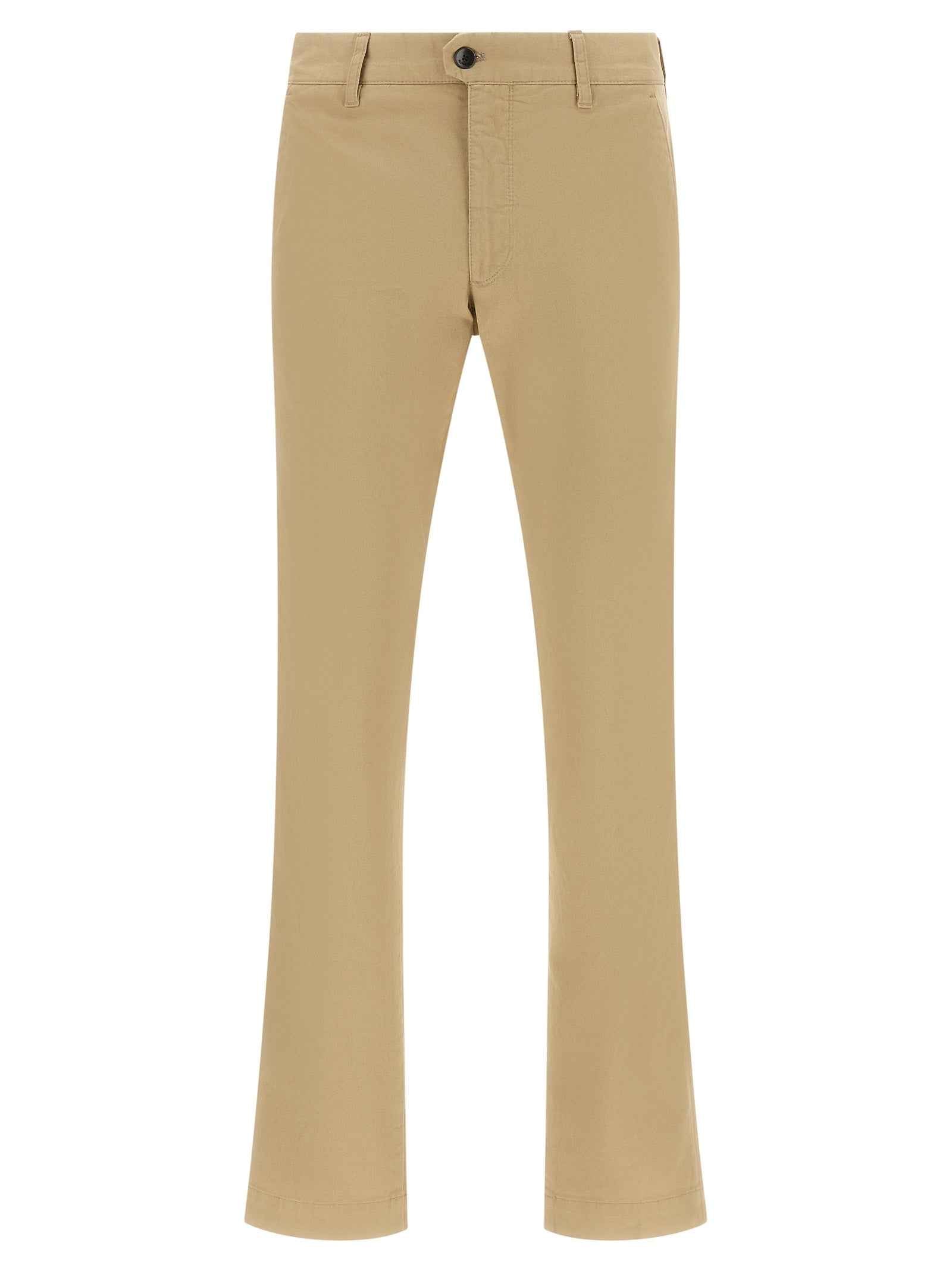 Beige Cotton Chino Pants