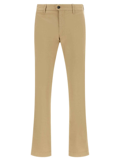 Beige Cotton Chino Pants