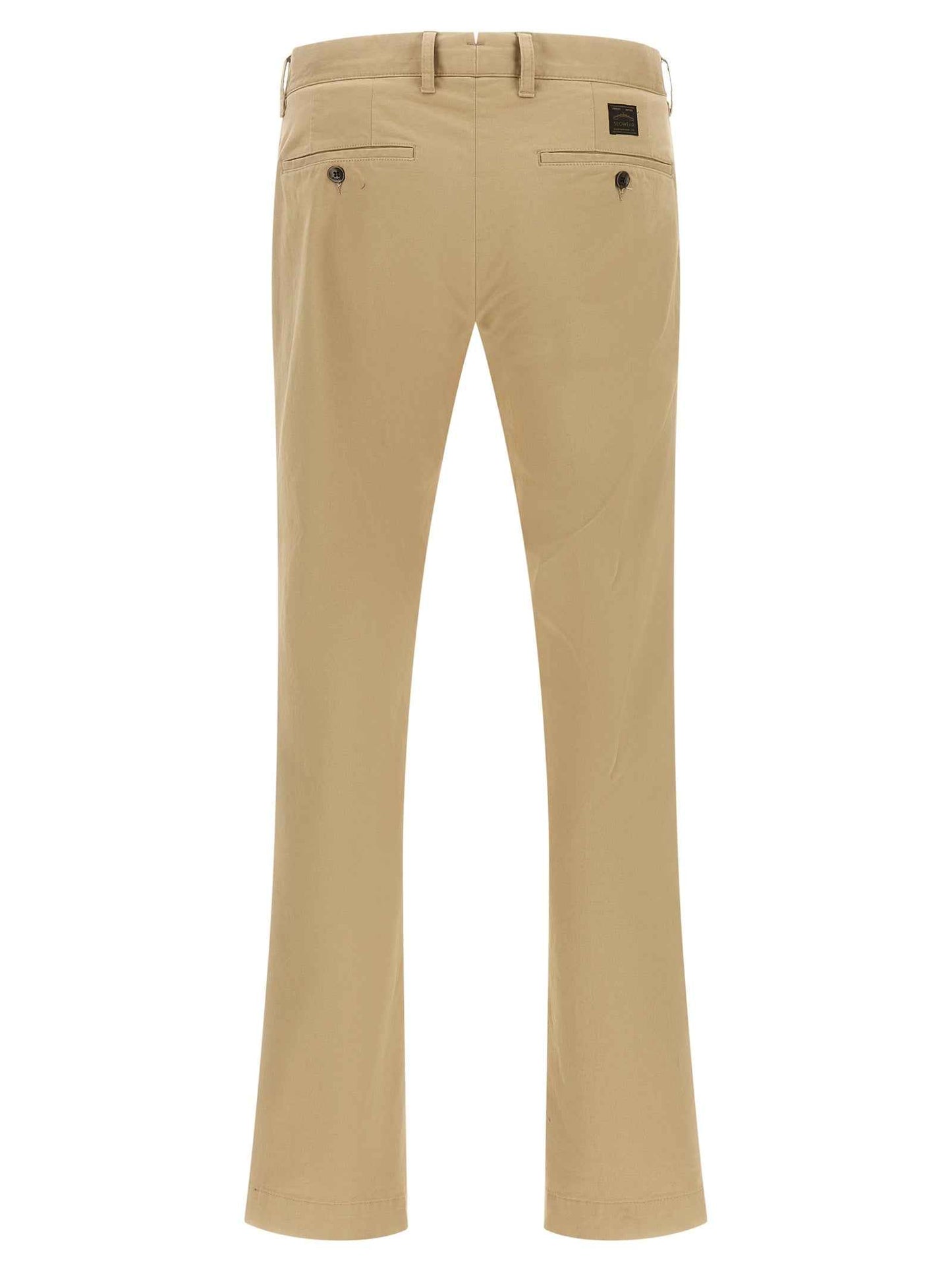 Beige Cotton Chino Pants