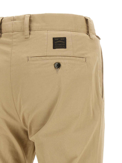 Beige Cotton Chino Pants