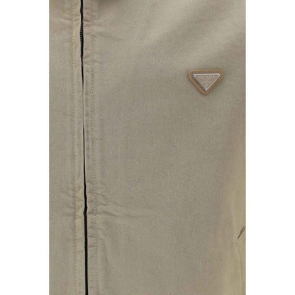 Beige Cotton Denim Jacket