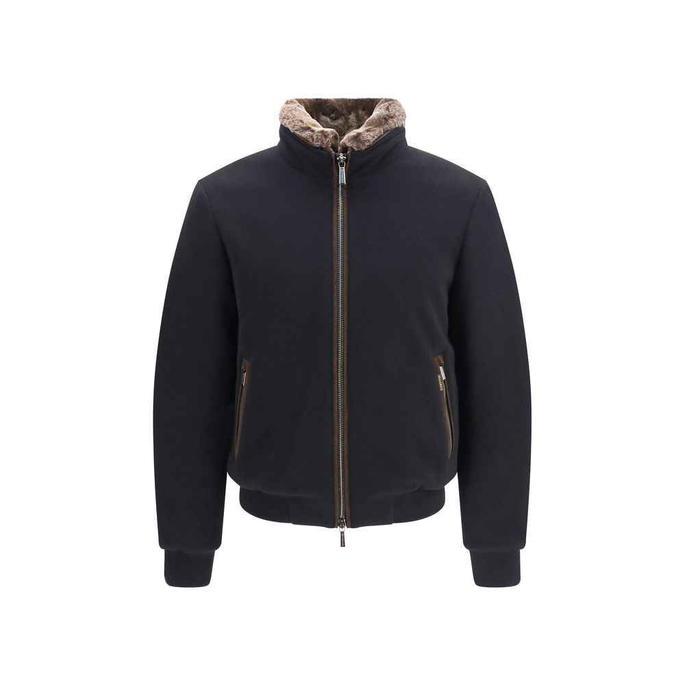 Black Cashmere Bomber