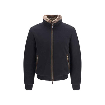 Black Cashmere Bomber