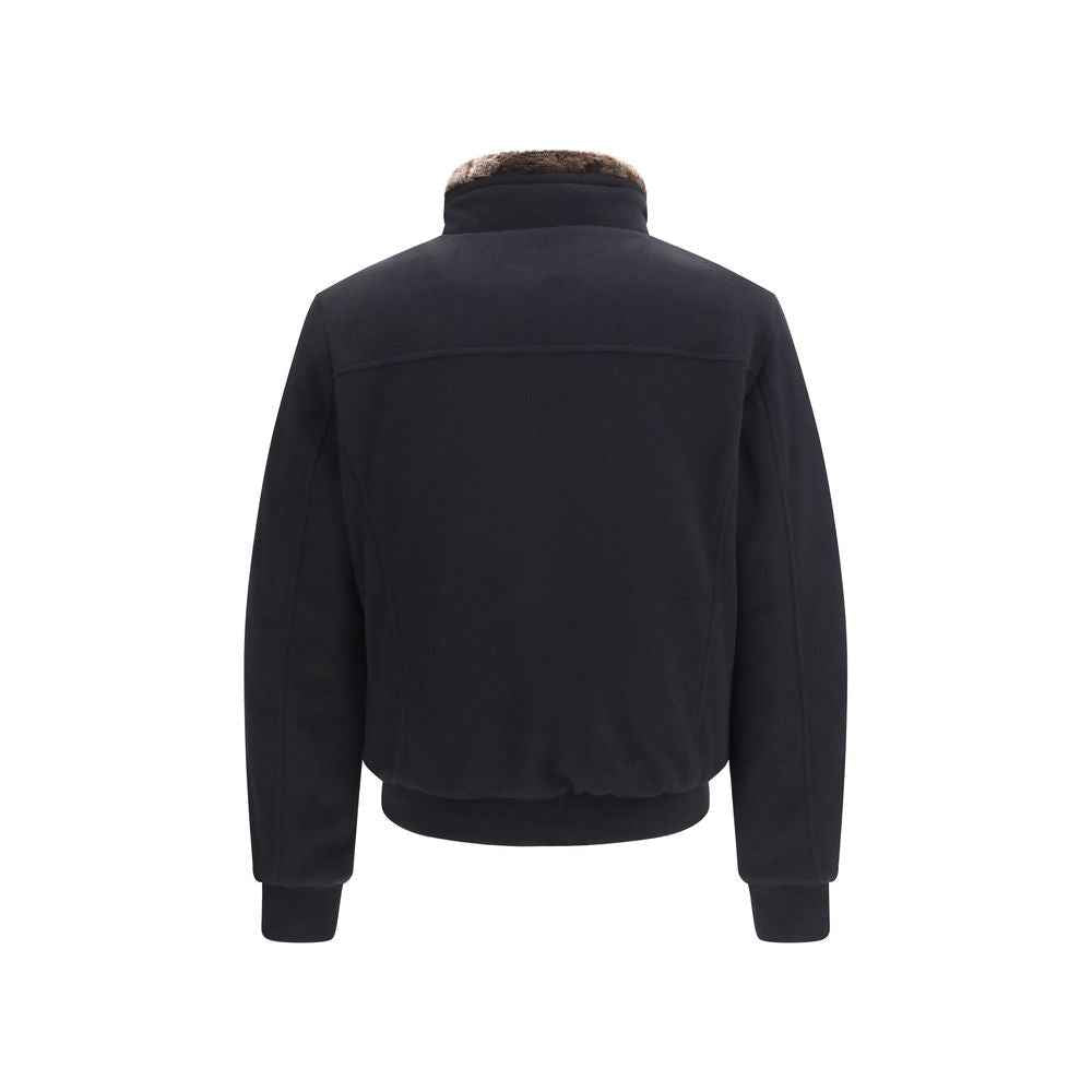 Black Cashmere Bomber
