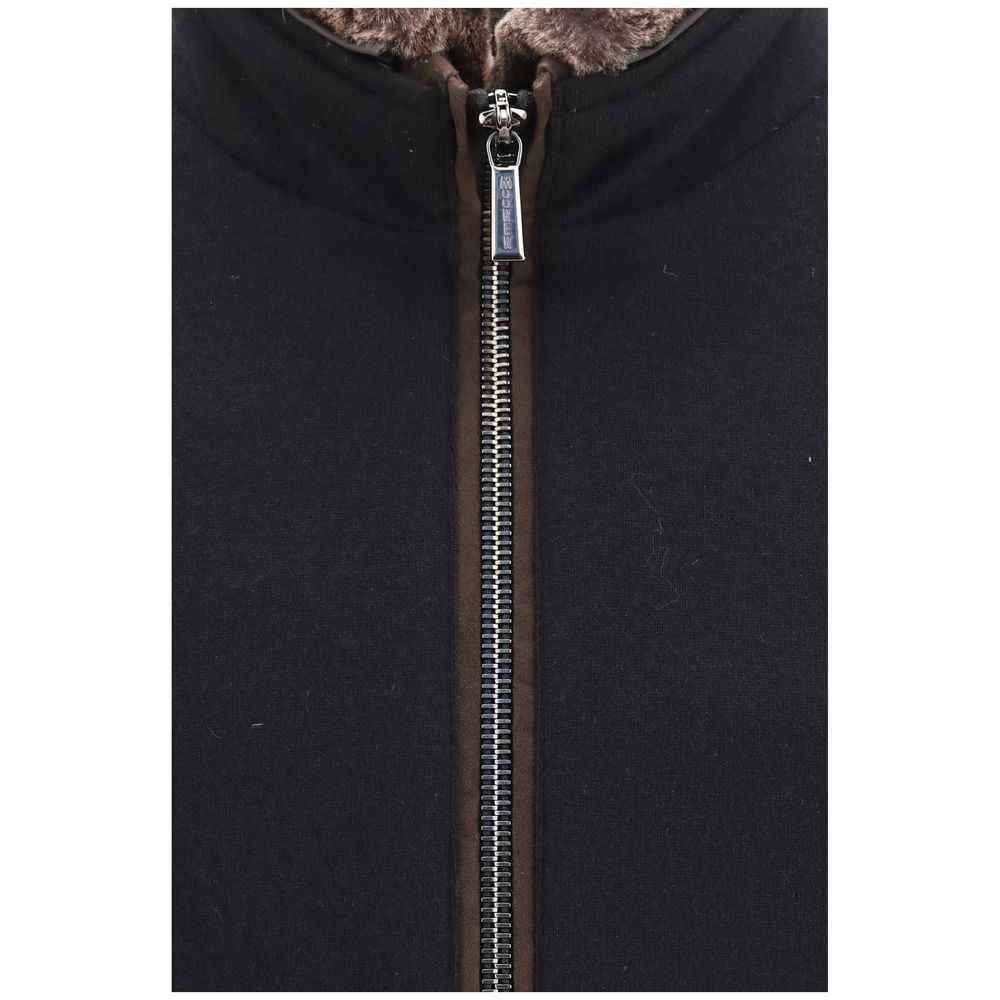 Black Cashmere Bomber