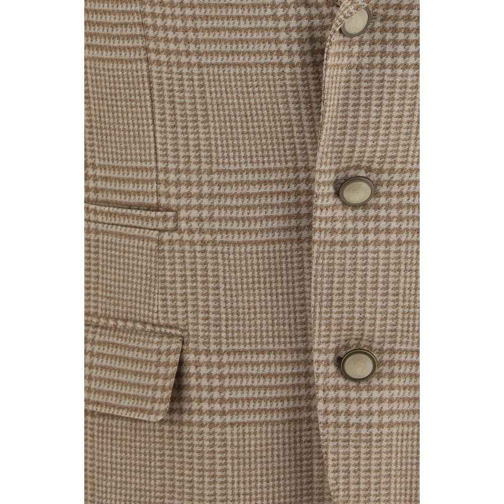 Beige Cotton Blazer