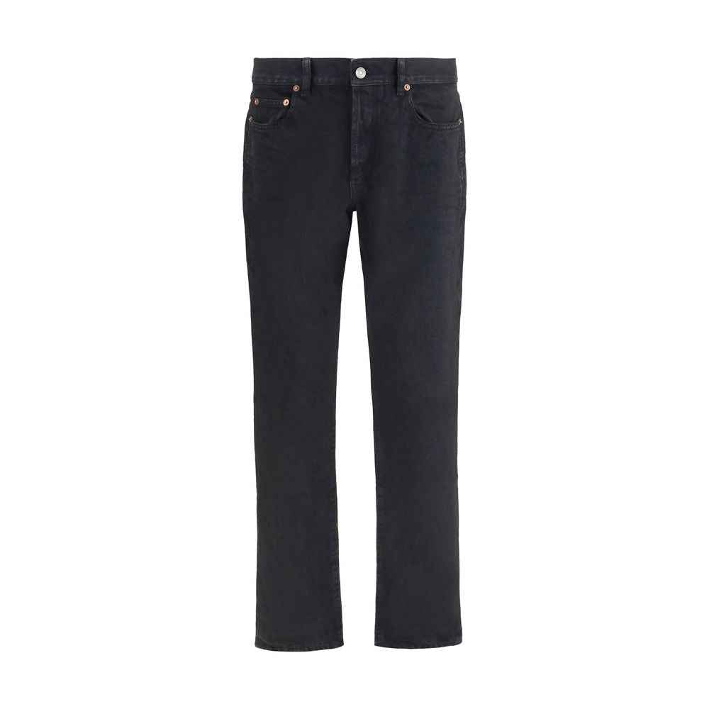 Black Cotton Slim Fit Jeans