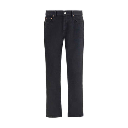 Black Cotton Slim Fit Jeans