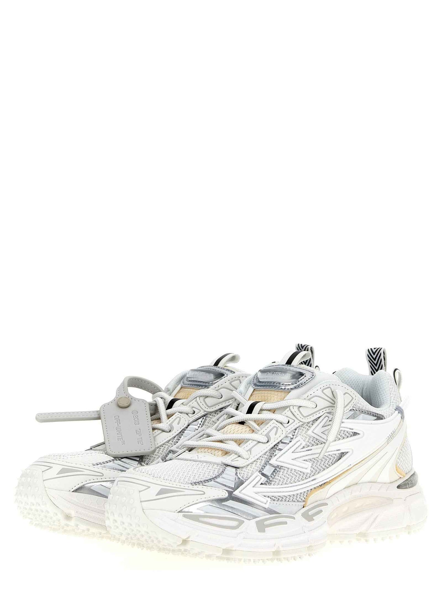 White Polyethylene Athletic Sneakers