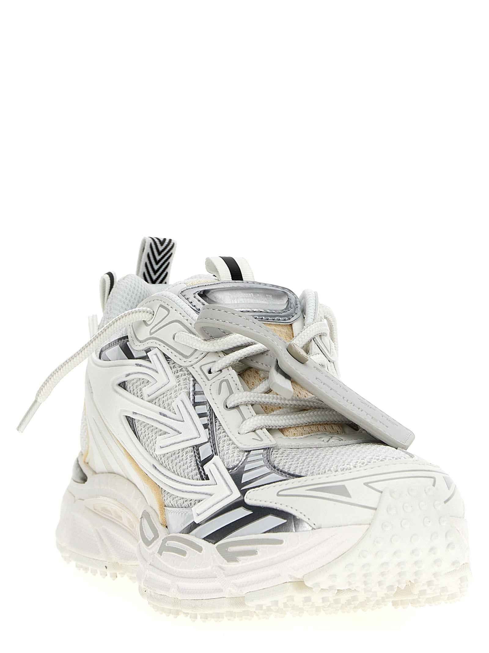 White Polyethylene Athletic Sneakers