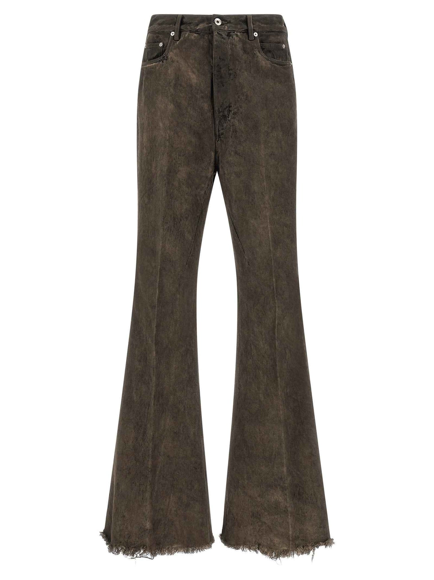 Gray Cotton Bootcut Jeans