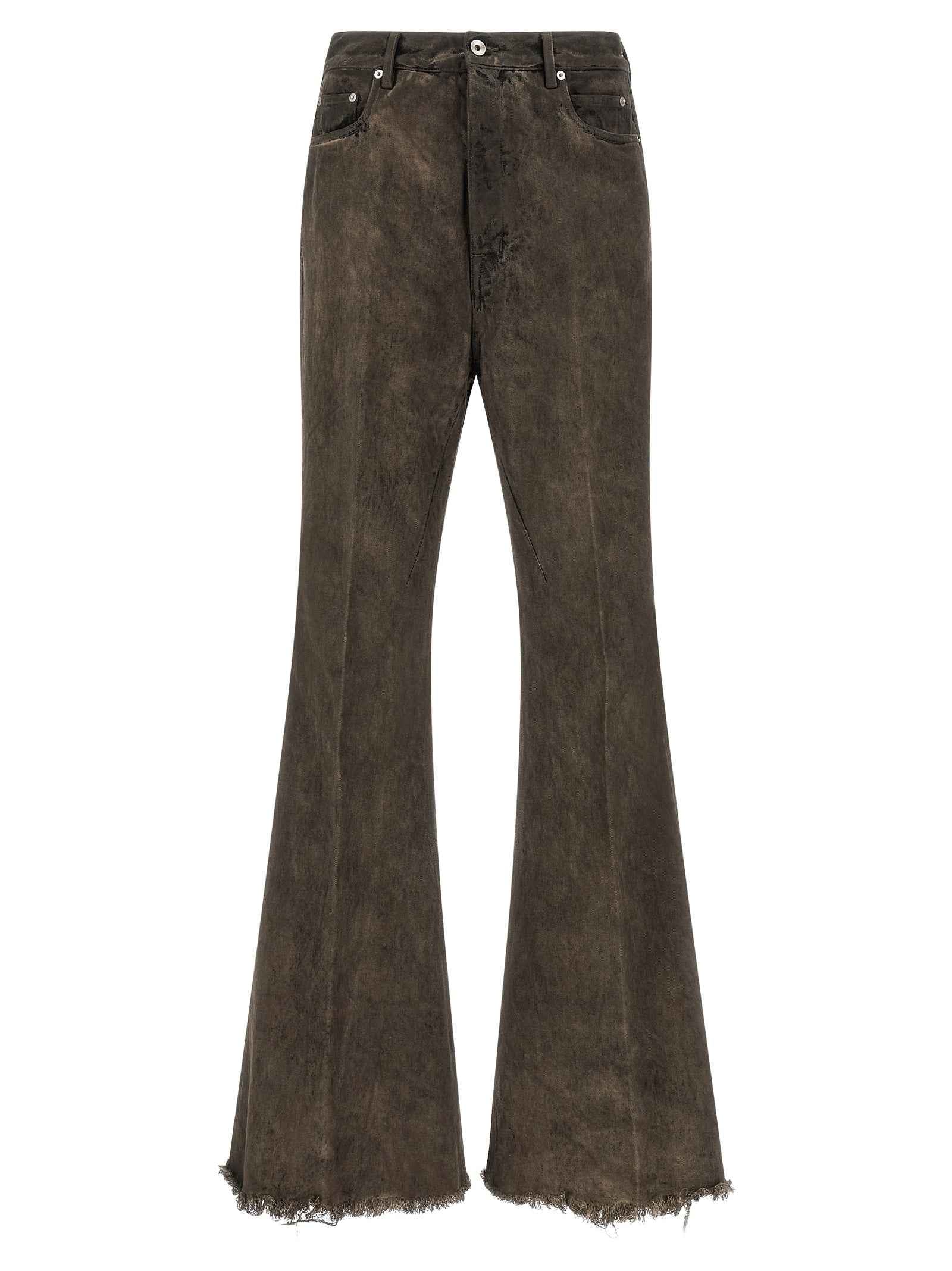 Gray Cotton Bootcut Jeans
