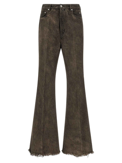 Gray Cotton Bootcut Jeans