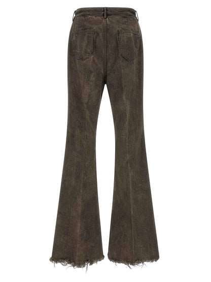 Gray Cotton Bootcut Jeans