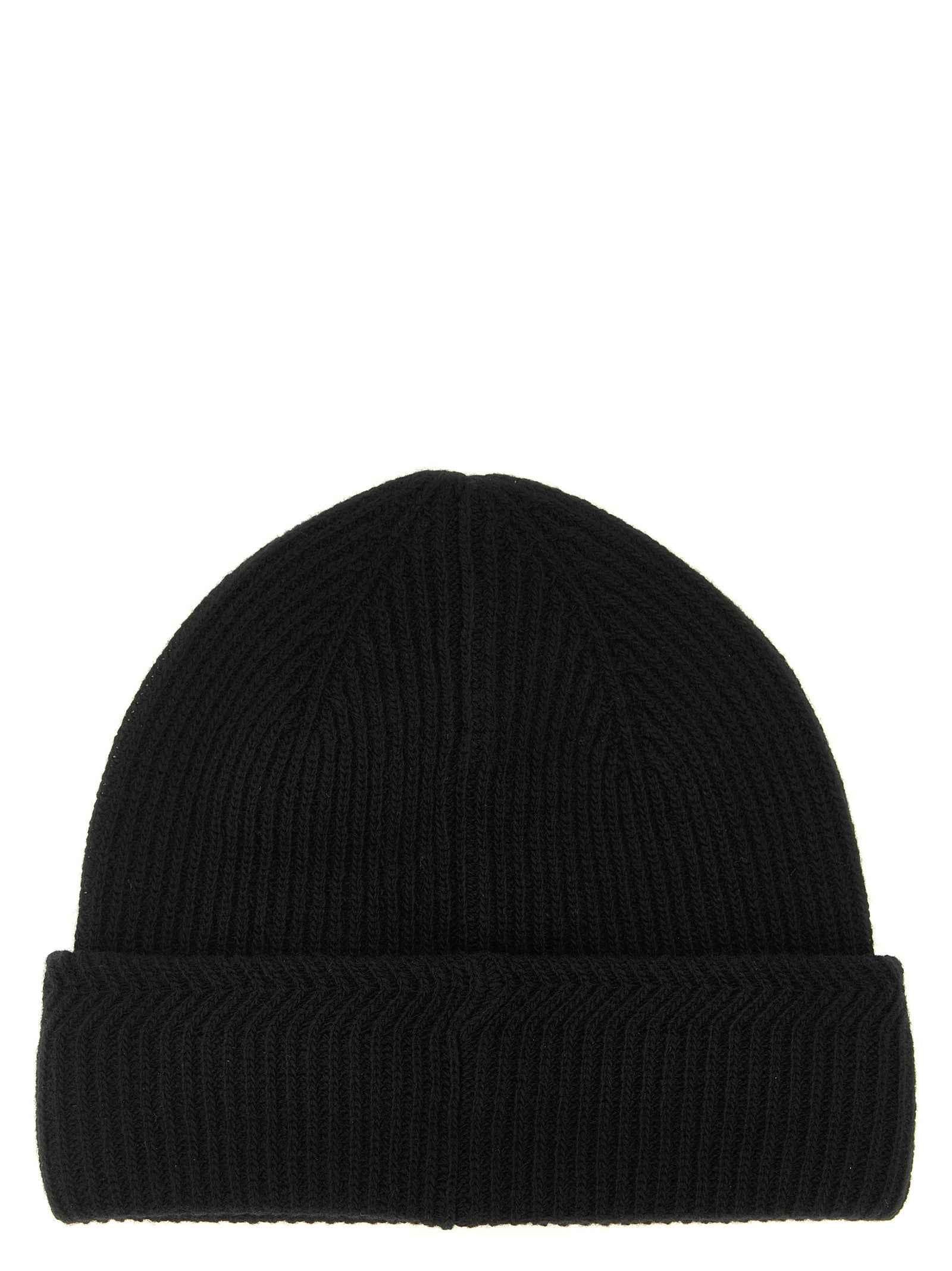 Black Virgin Wool Beanie