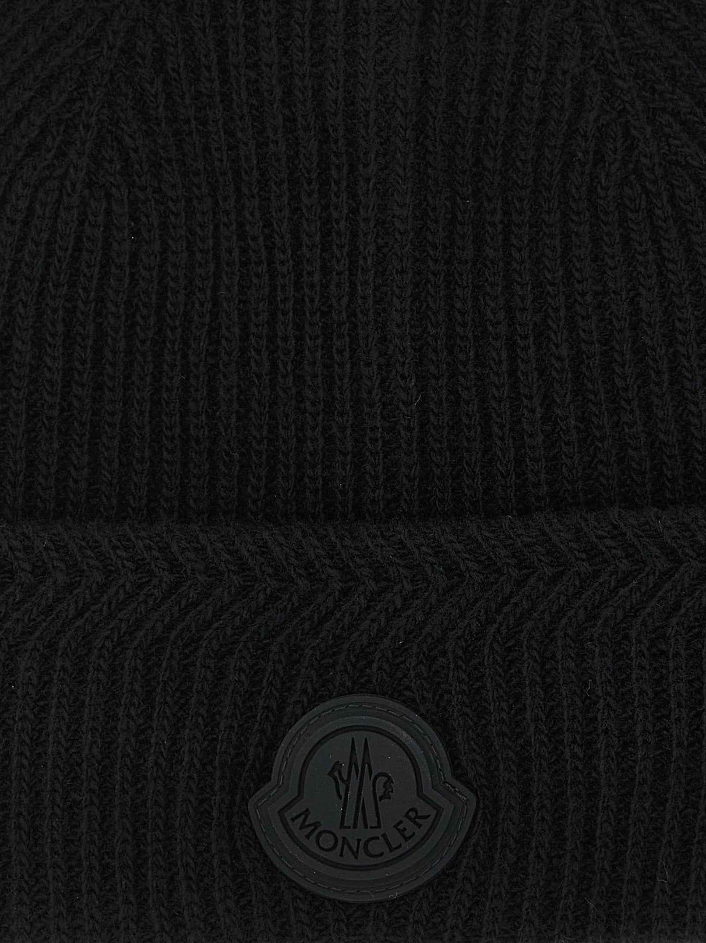 Black Virgin Wool Beanie