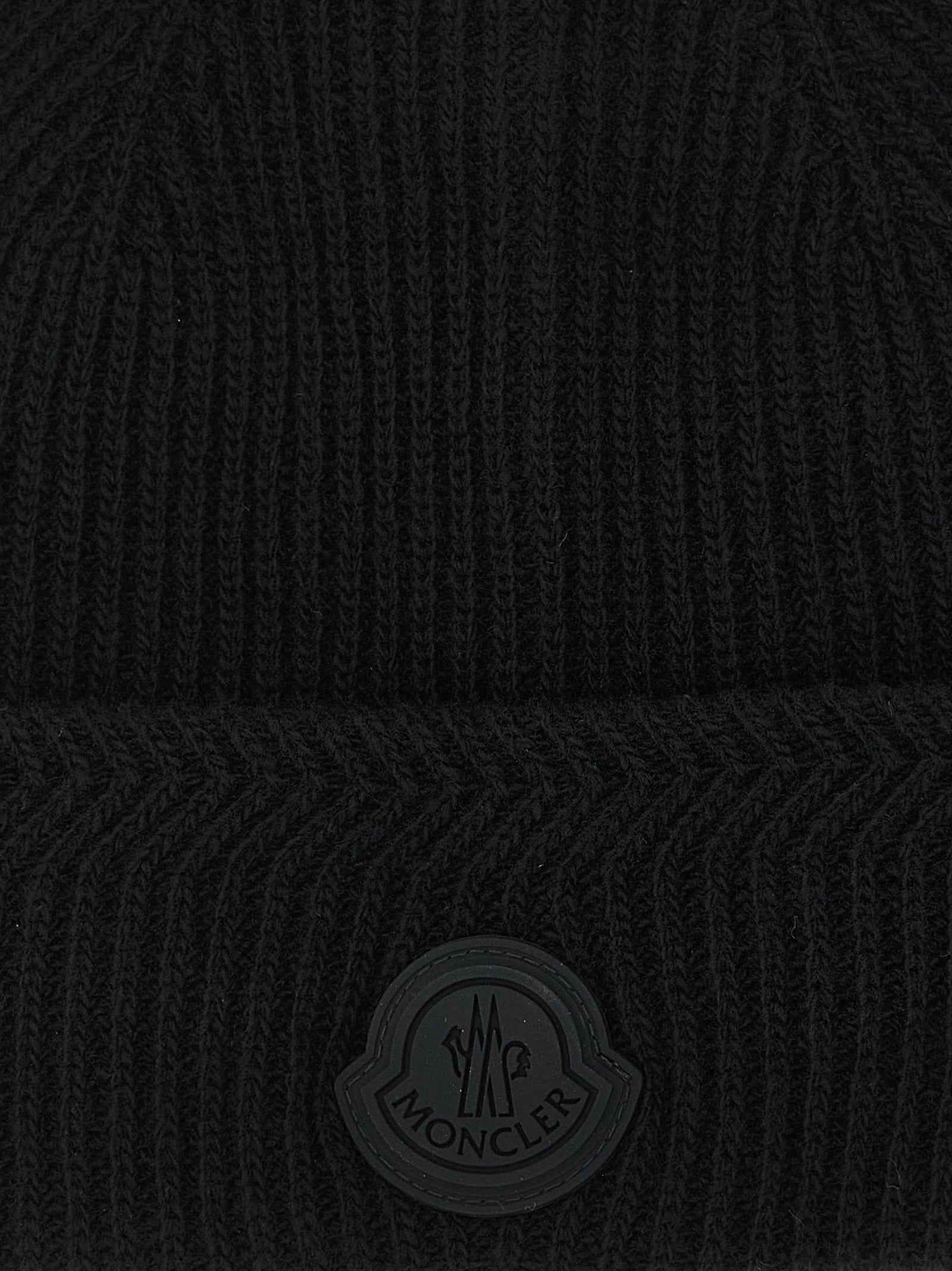 Black Virgin Wool Beanie