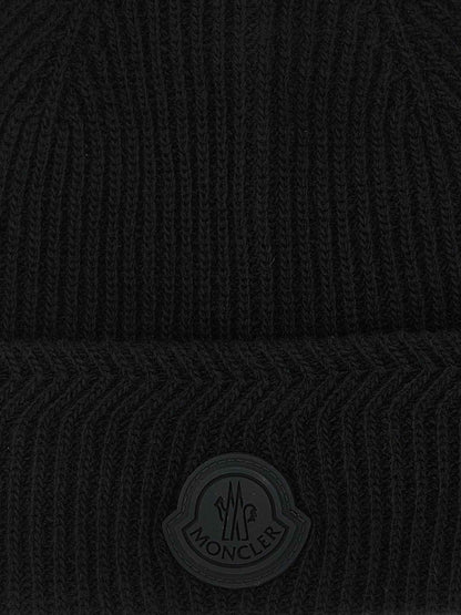 Black Virgin Wool Beanie