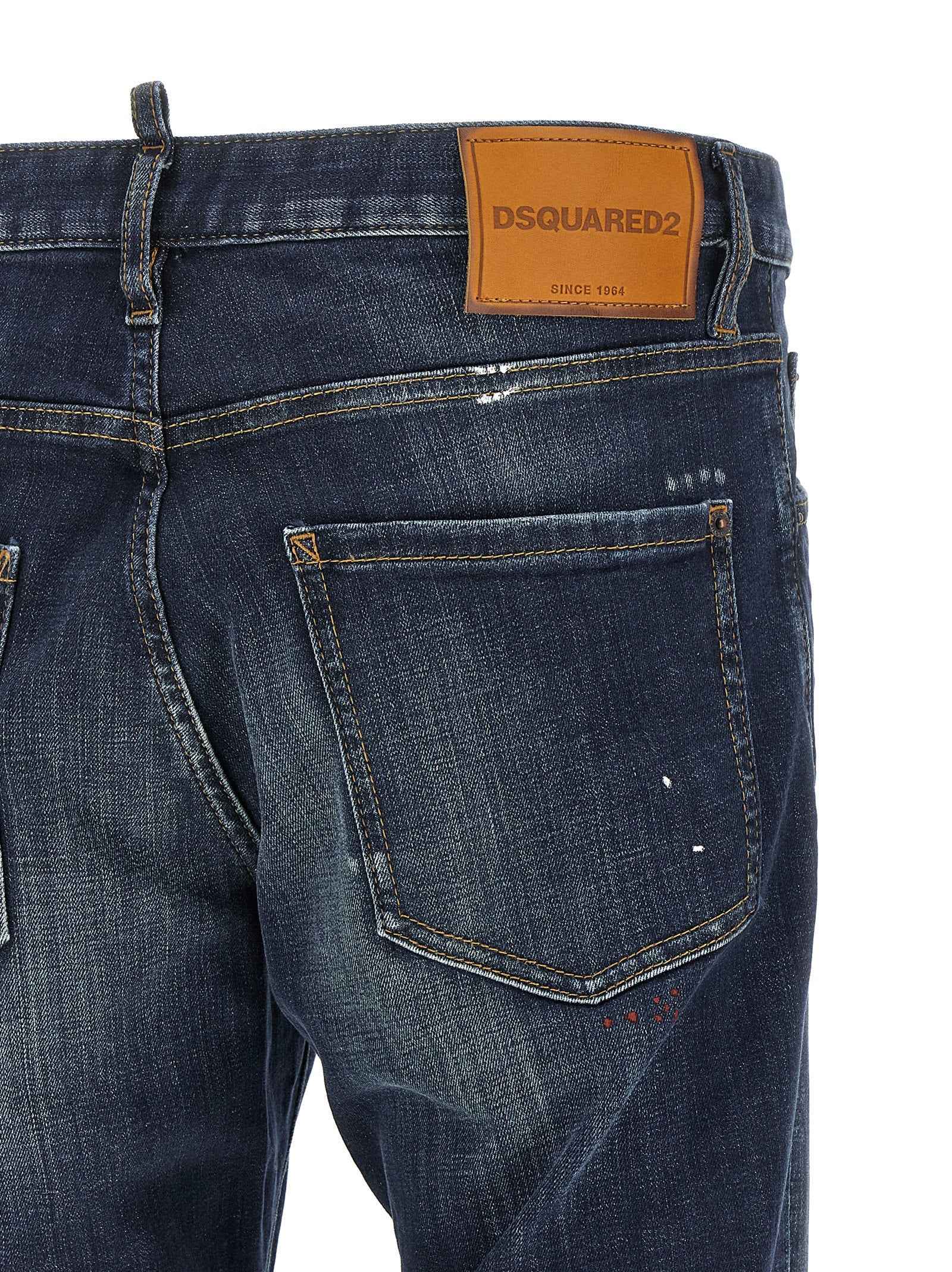 Blue Cotton Straight-Leg Jeans