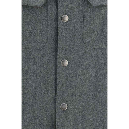 Gray Wool Oves Aries Dress Shirt