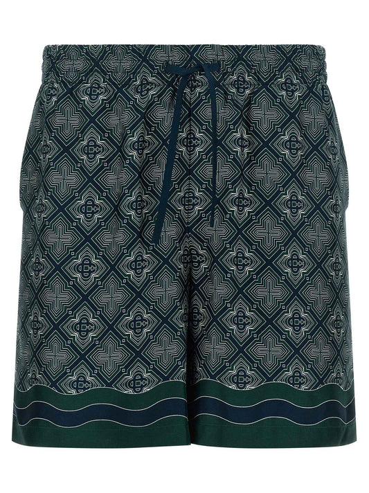 Multicolor Silk Bermuda Shorts