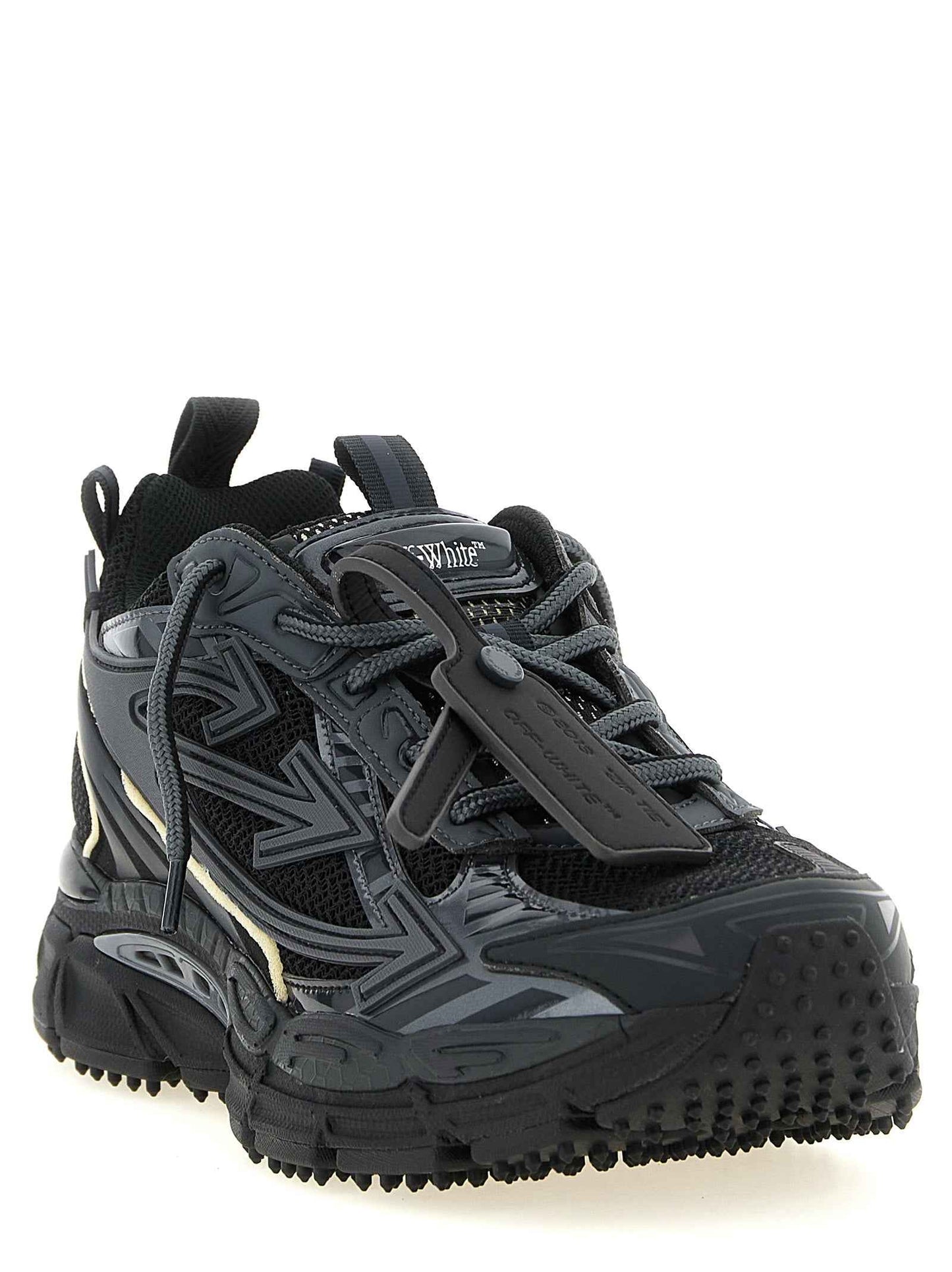 Black Polyethylene Athletic Sneakers
