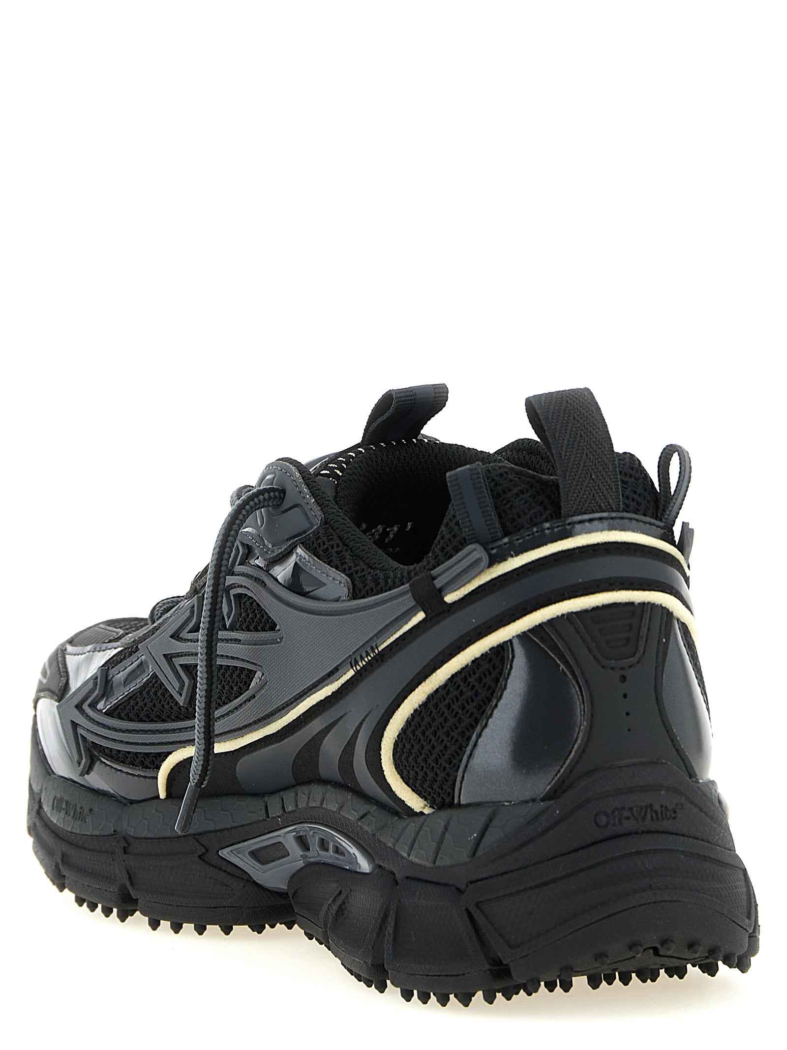 Black Polyethylene Athletic Sneakers