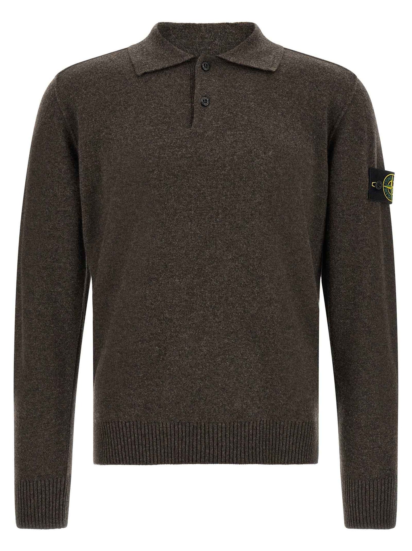 Brown Virgin Wool Polo Shirt