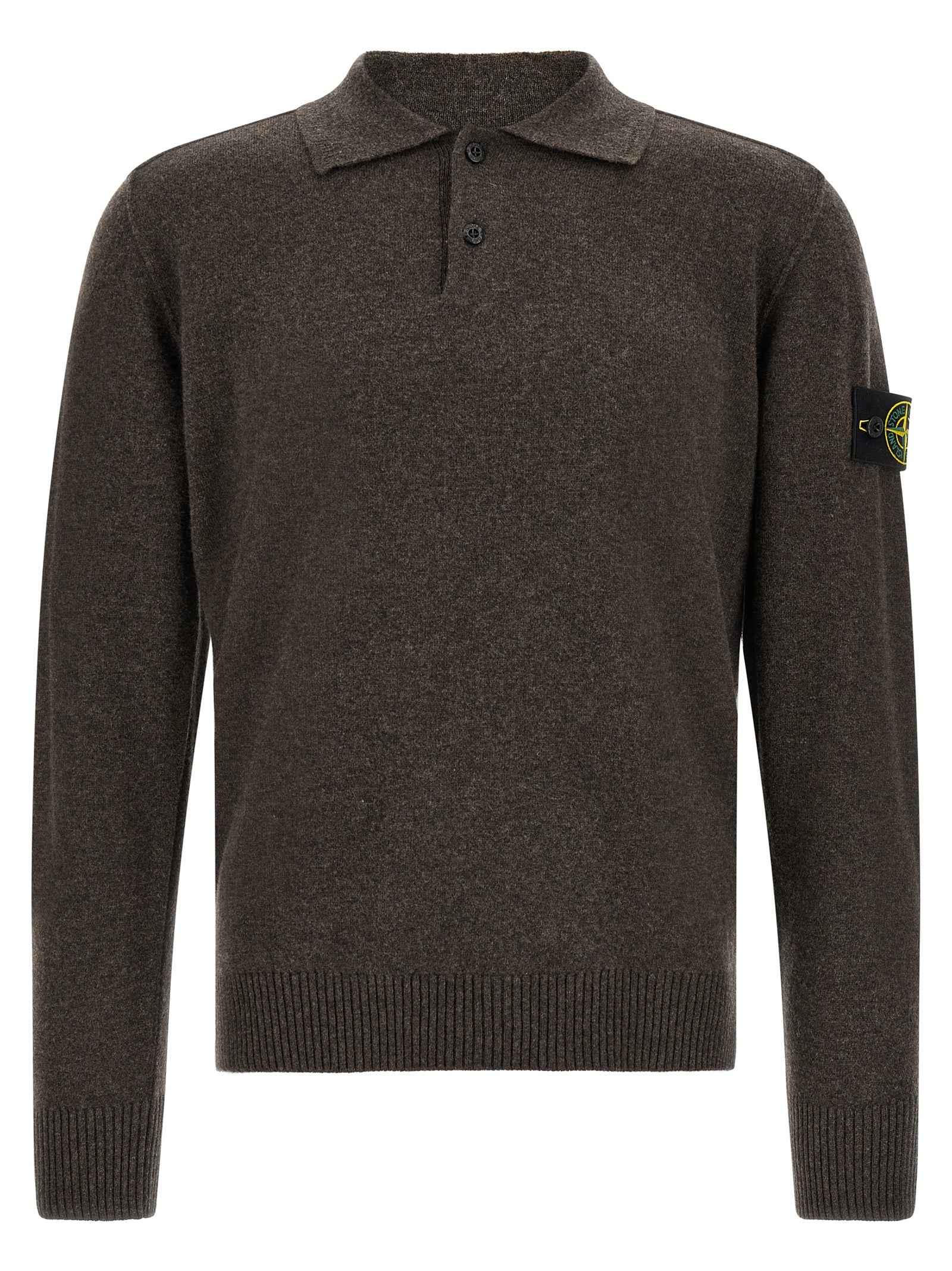 Brown Virgin Wool Polo Shirt