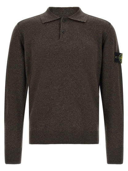 Brown Virgin Wool Polo Shirt
