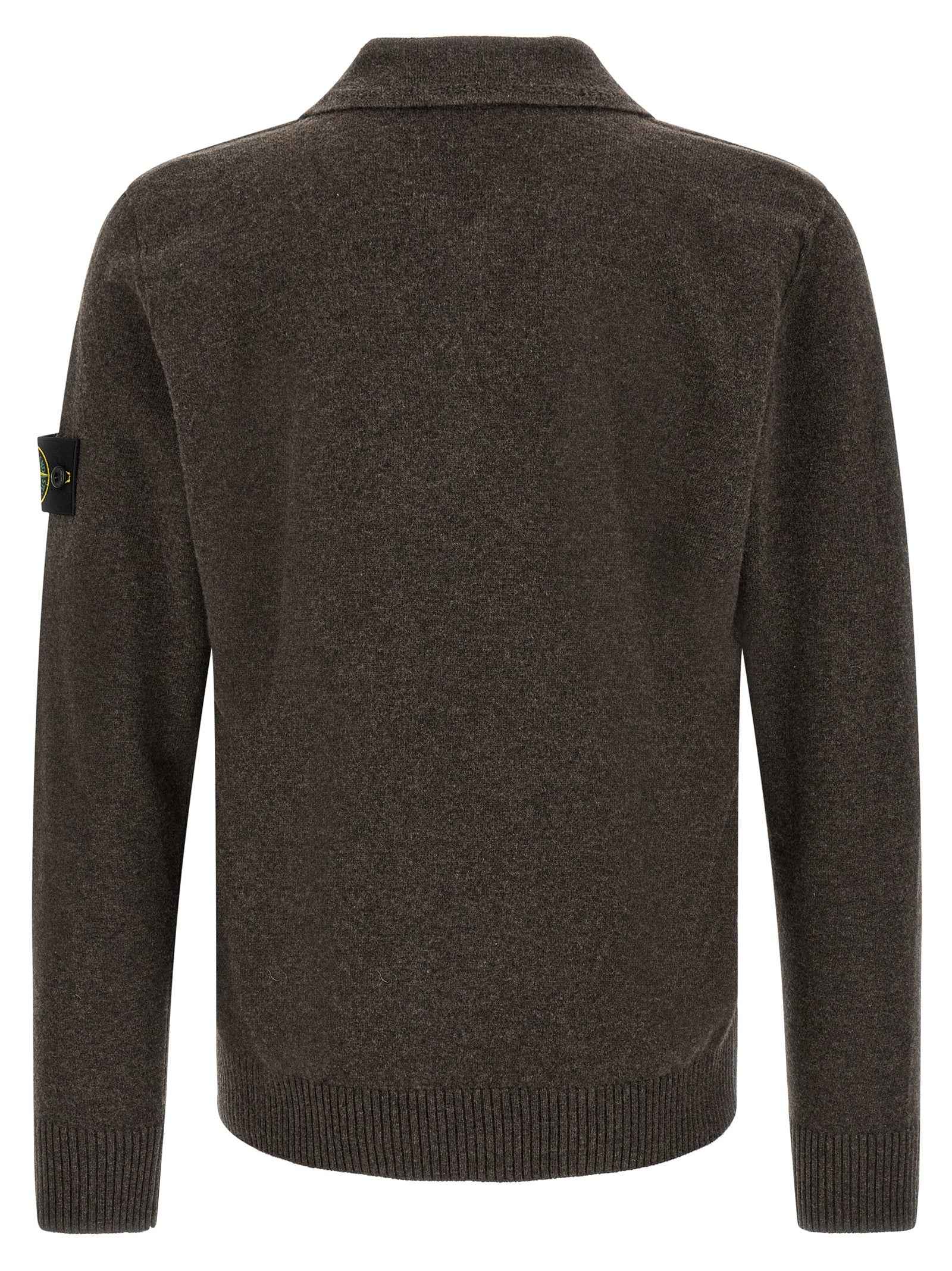 Brown Virgin Wool Polo Shirt