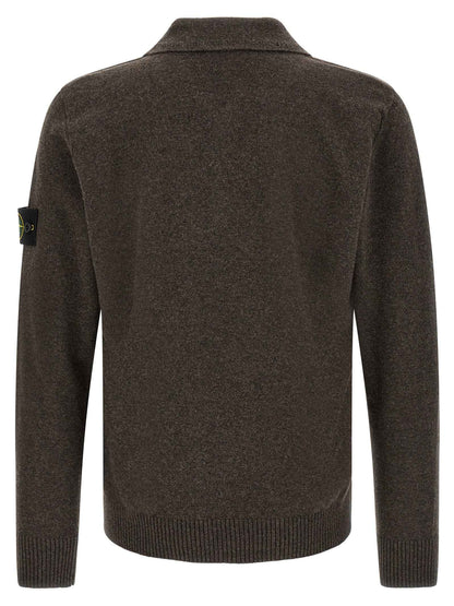 Brown Virgin Wool Polo Shirt
