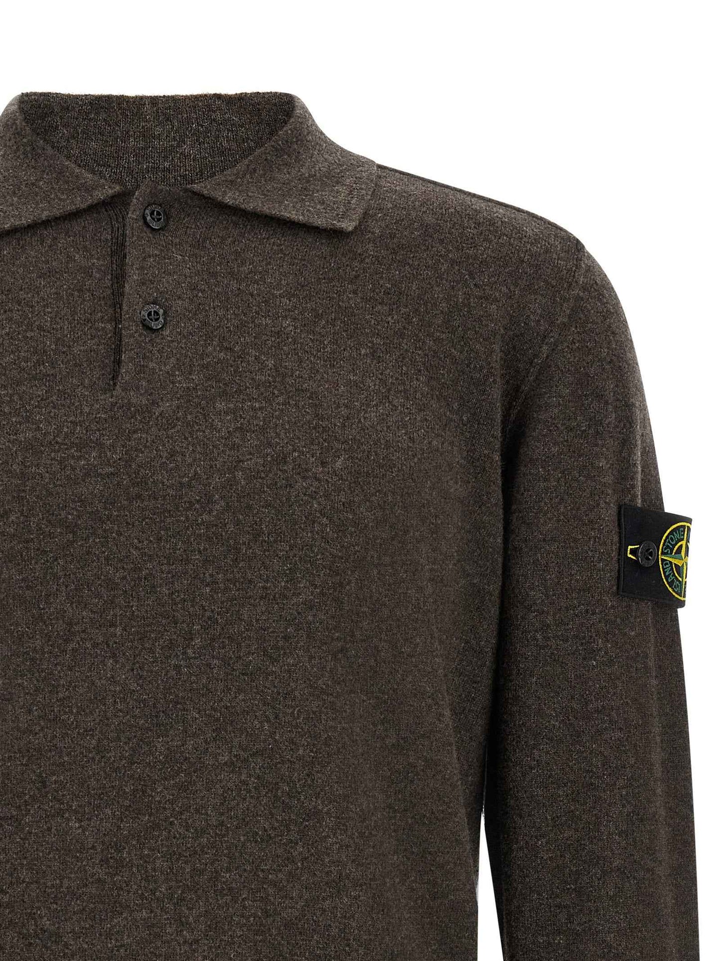 Brown Virgin Wool Polo Shirt
