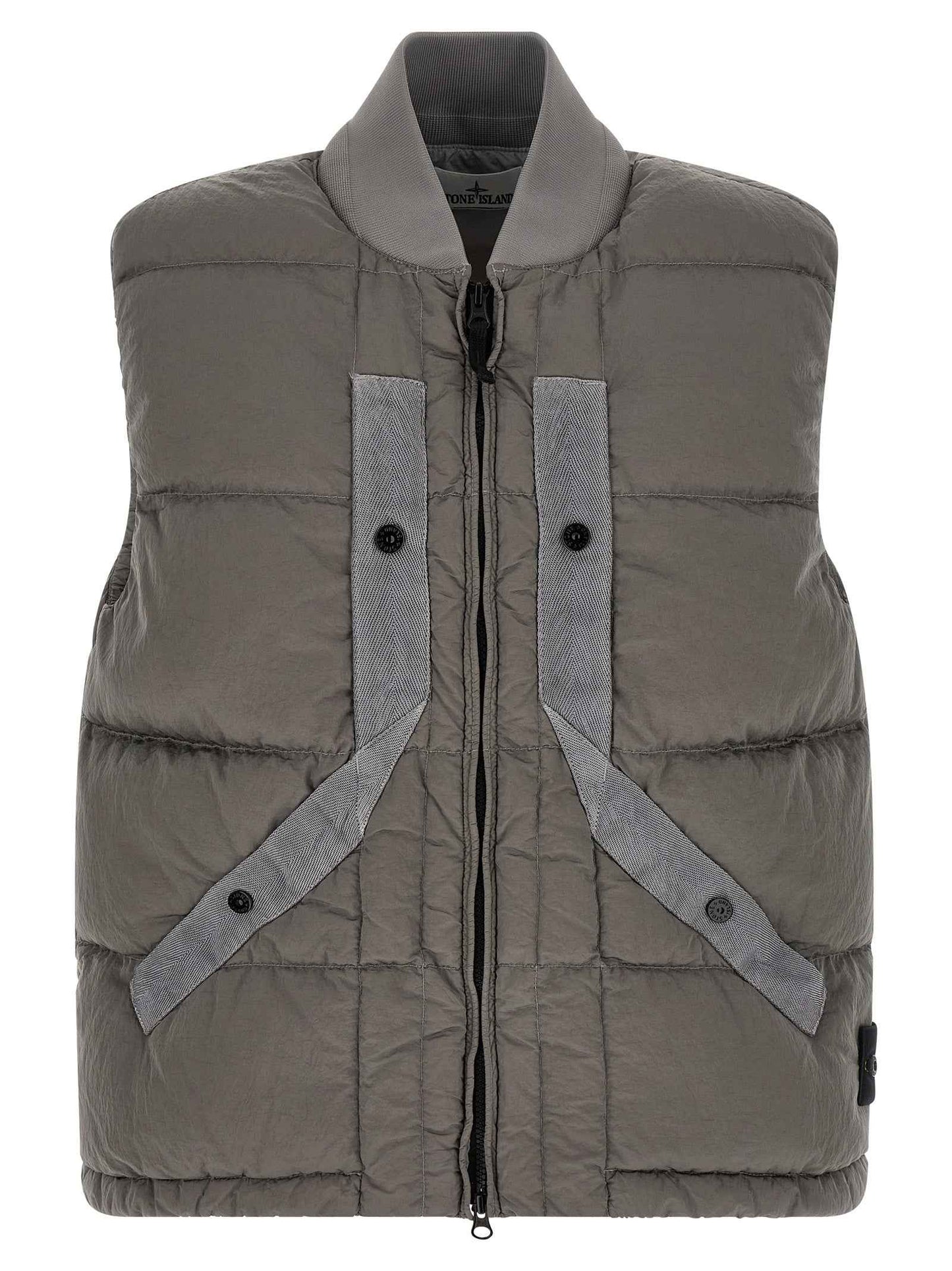 Gray Polyamide Sleeveless Jacket