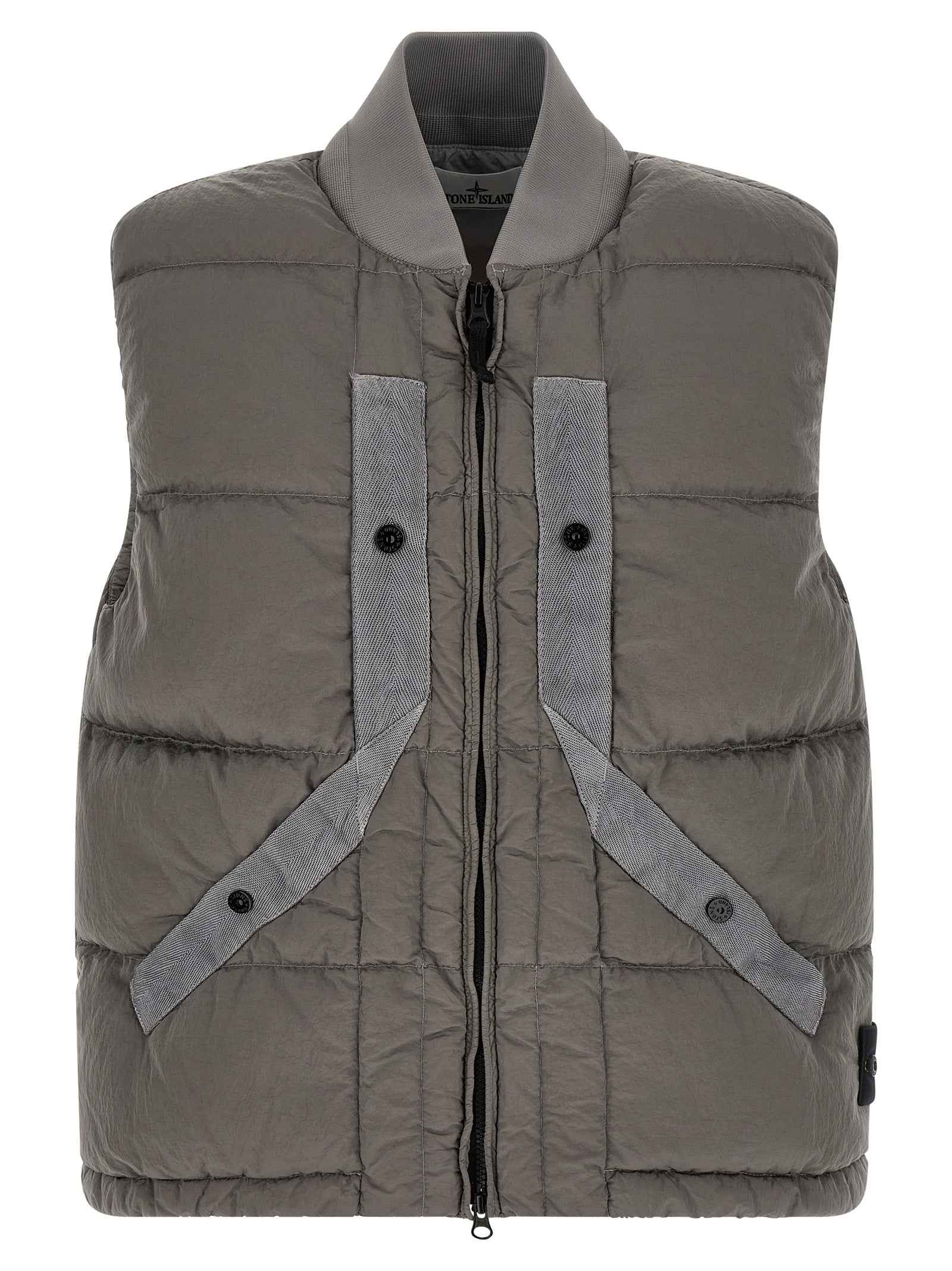 Gray Polyamide Sleeveless Jacket