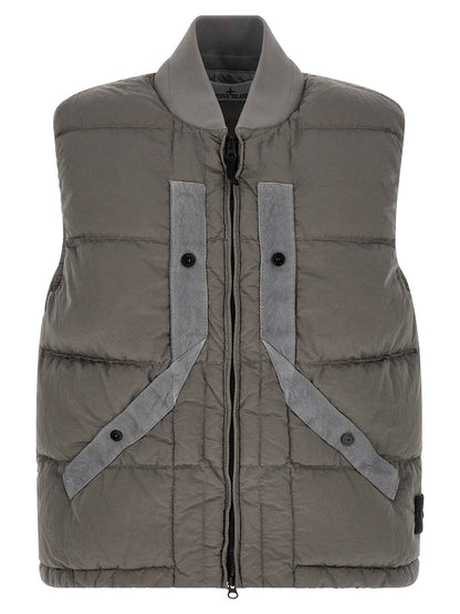 Gray Polyamide Sleeveless Jacket